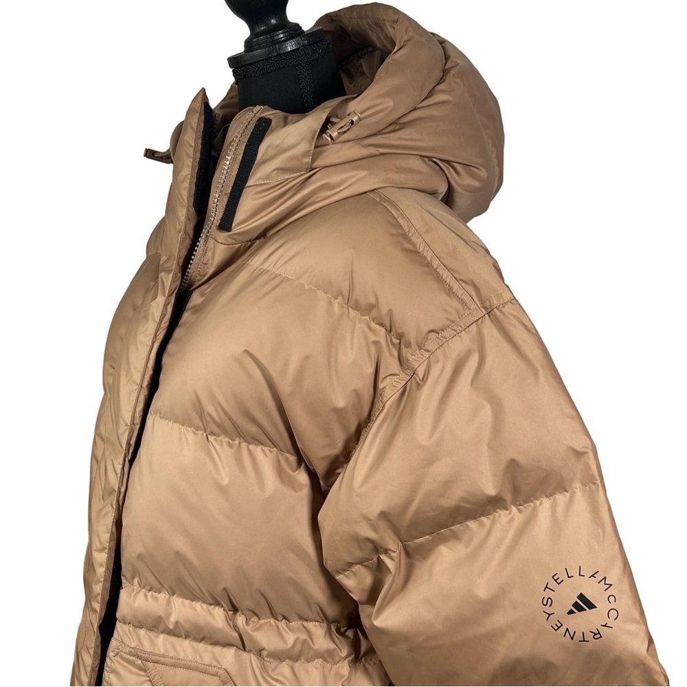Adidas by Stella McCartney Tan Hooded Puffer Jacket, Size Small - Picture 7 of 16